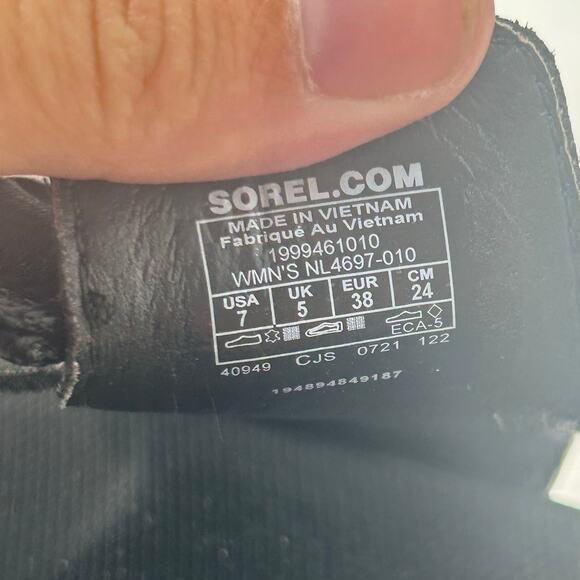 Sorel Kinetic Impact II Sling Low Sandal Black NL4697-010 Women's 7 Tried On - Picture 9 of 9
